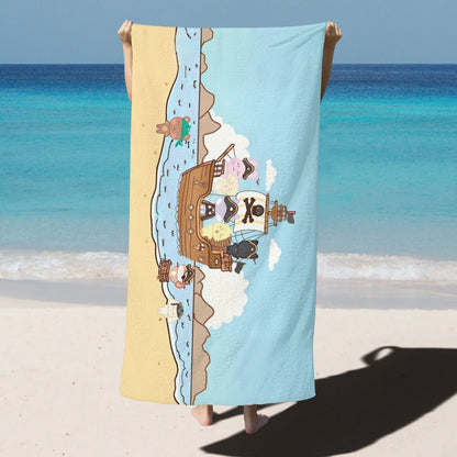 Ateez Aniteez Pirate Beach towel - Pool Towel - Oversized bath towel - Beyond The Shoppe