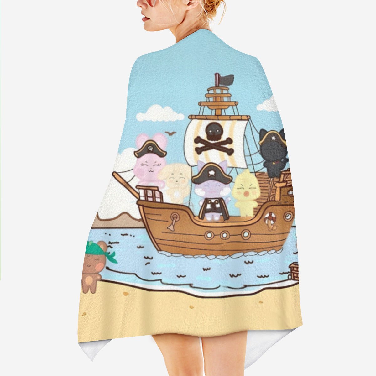 Ateez Aniteez Pirate Beach towel - Pool Towel - Oversized bath towel - Beyond The Shoppe
