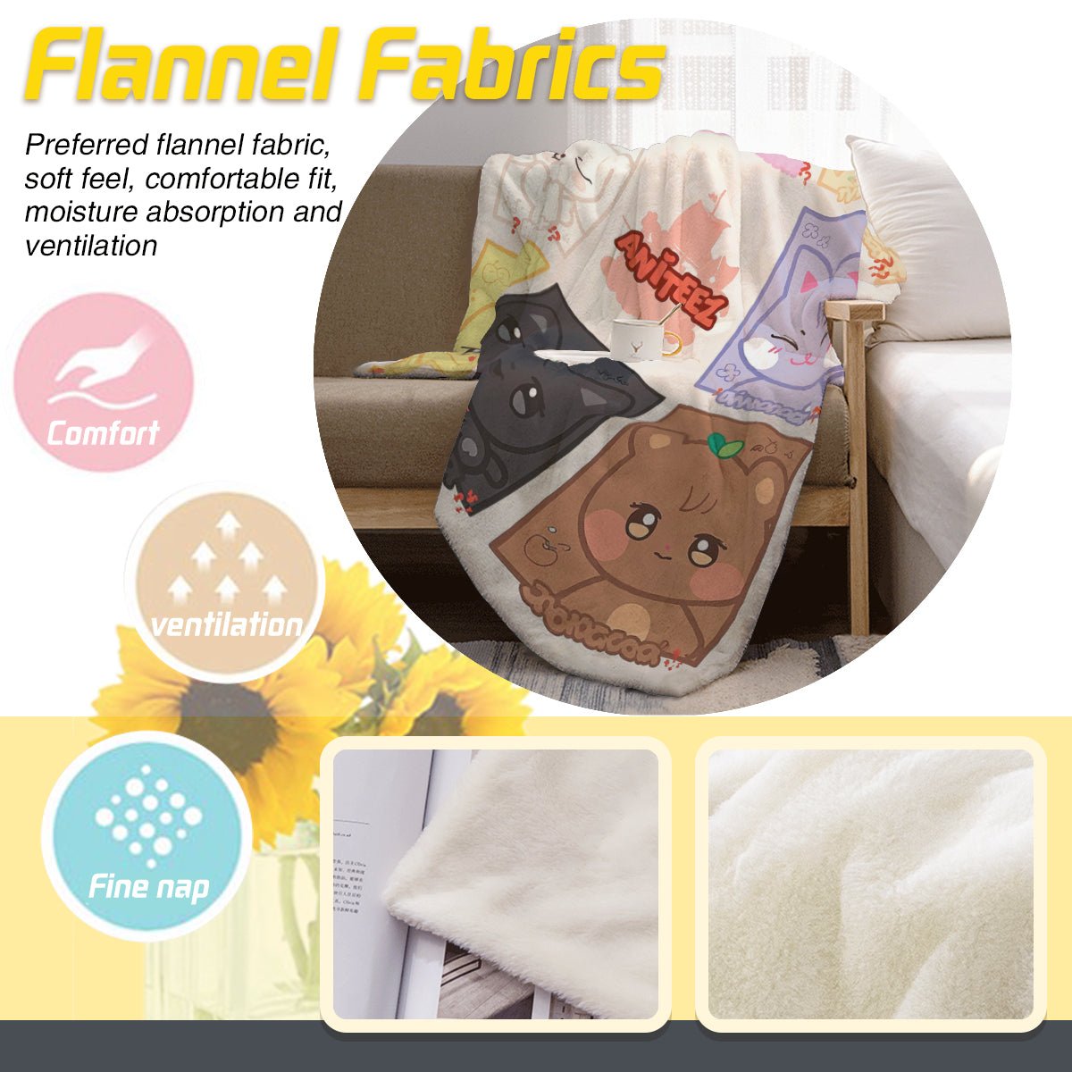 Ateez Aniteez Squares Flannel Breathable Blanket 4 Sizes! Blanket Throw - Beyond The Shoppe