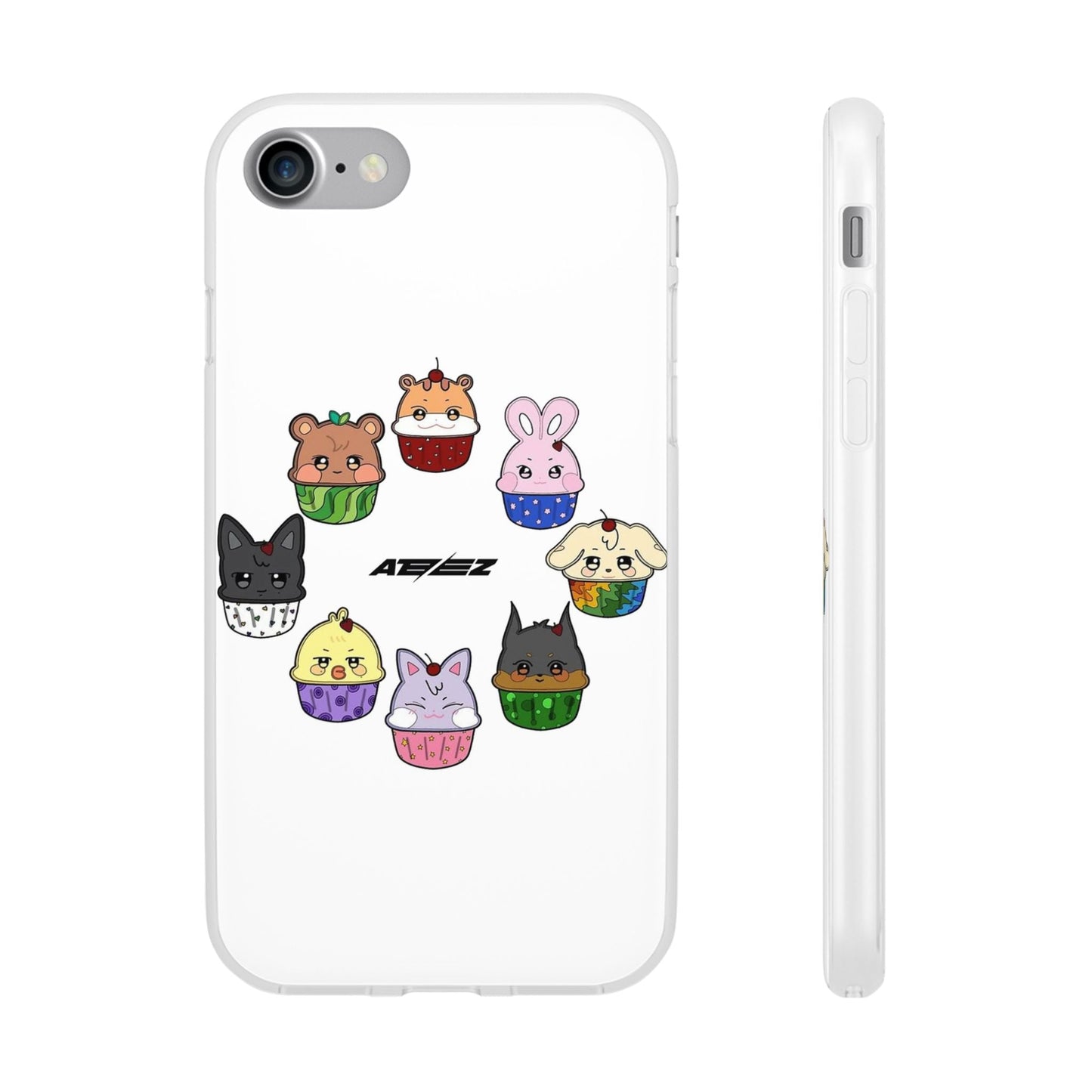 Ateez - Atiny Cupcakes Cell Phone Case - iPhone, Samsung and Custom Covers - K - Pop Phone Covers, Gifts for Carats, SVT Stylish Cell Phone Accessories - Beyond The Shoppe