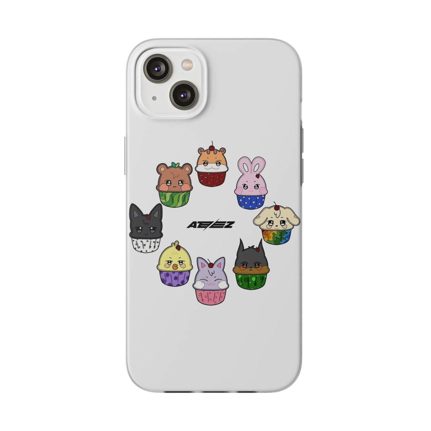 Ateez - Atiny Cupcakes Cell Phone Case - iPhone, Samsung and Custom Covers - K - Pop Phone Covers, Gifts for Carats, SVT Stylish Cell Phone Accessories - Beyond The Shoppe