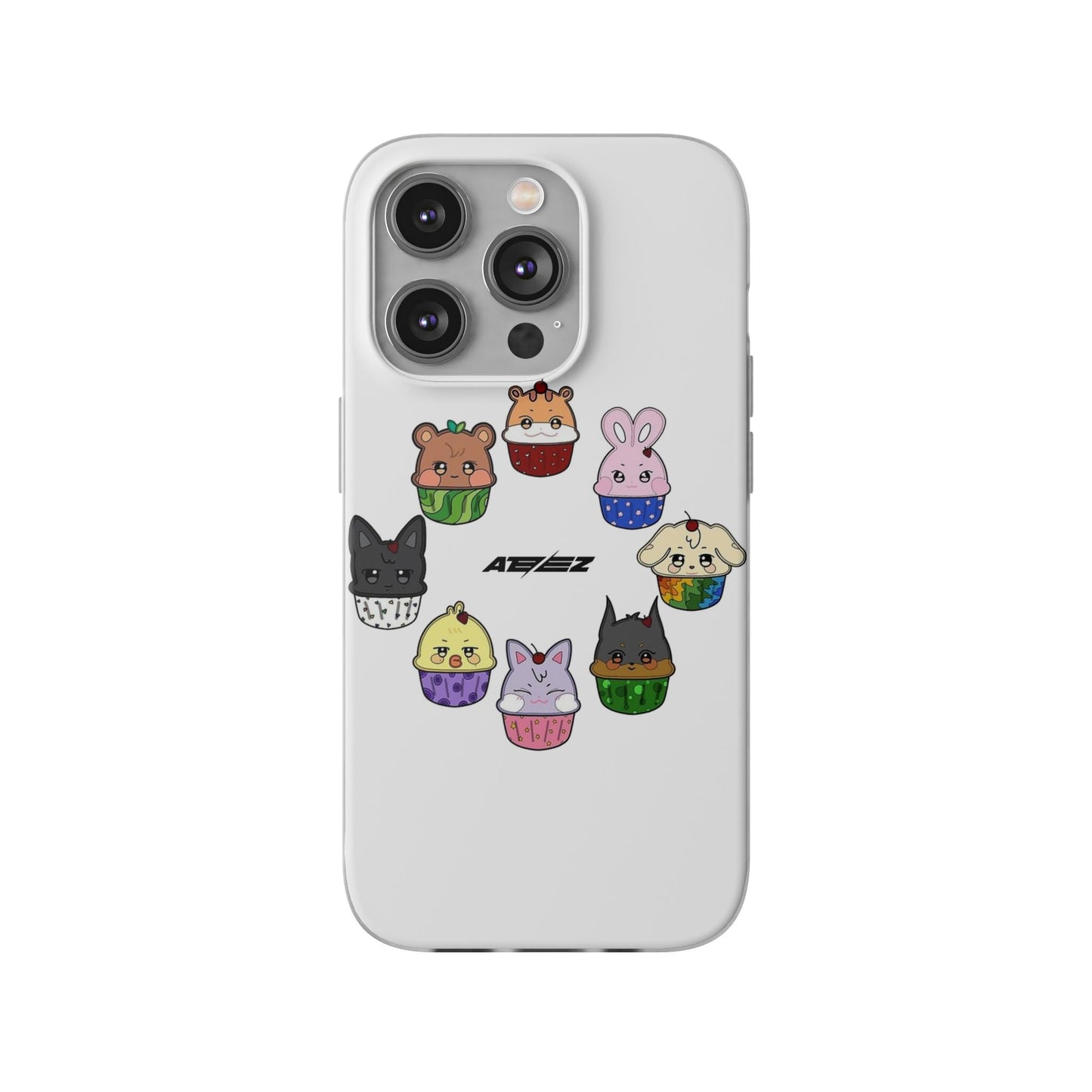 Ateez - Atiny Cupcakes Cell Phone Case - iPhone, Samsung and Custom Covers - K - Pop Phone Covers, Gifts for Carats, SVT Stylish Cell Phone Accessories - Beyond The Shoppe