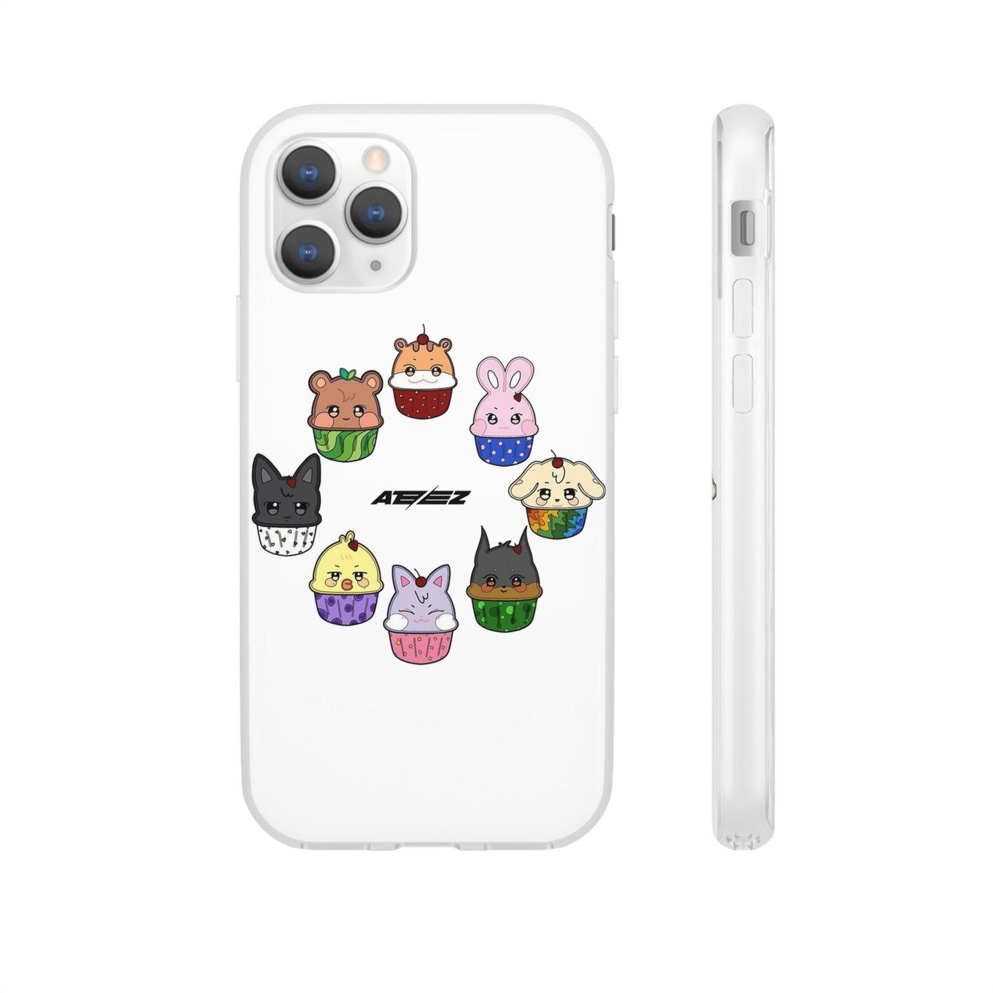Ateez - Atiny Cupcakes Cell Phone Case - iPhone, Samsung and Custom Covers - K - Pop Phone Covers, Gifts for Carats, SVT Stylish Cell Phone Accessories - Beyond The Shoppe