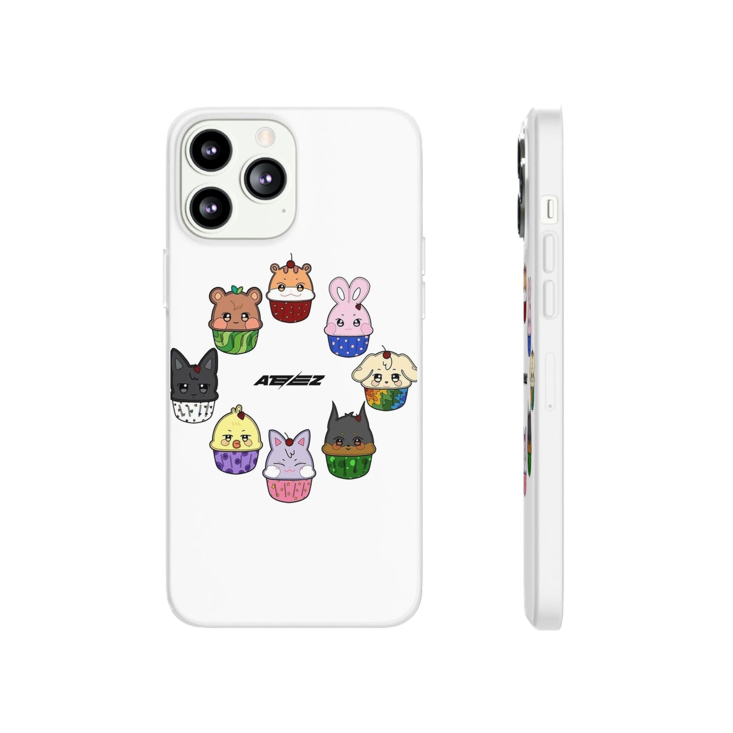 Ateez - Atiny Cupcakes Cell Phone Case - iPhone, Samsung and Custom Covers - K - Pop Phone Covers, Gifts for Carats, SVT Stylish Cell Phone Accessories - Beyond The Shoppe