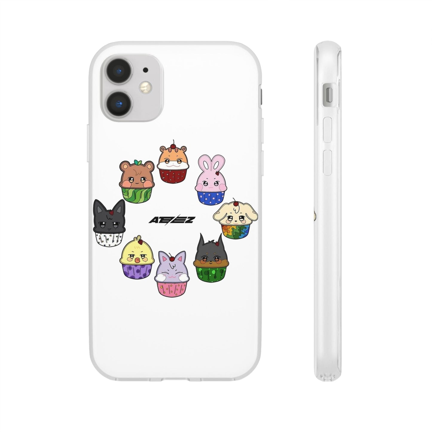 Ateez - Atiny Cupcakes Cell Phone Case - iPhone, Samsung and Custom Covers - K - Pop Phone Covers, Gifts for Carats, SVT Stylish Cell Phone Accessories - Beyond The Shoppe
