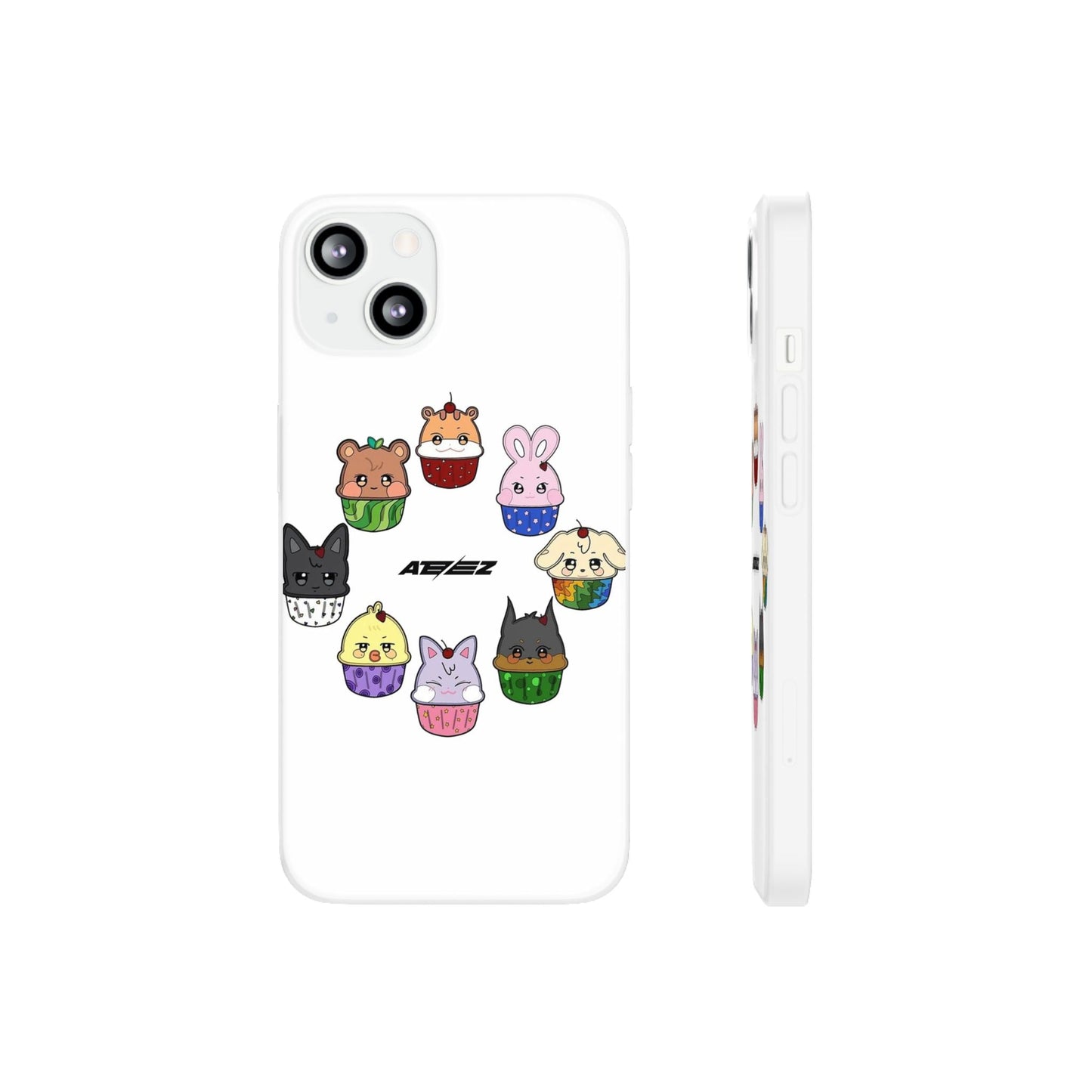 Ateez - Atiny Cupcakes Cell Phone Case - iPhone, Samsung and Custom Covers - K - Pop Phone Covers, Gifts for Carats, SVT Stylish Cell Phone Accessories - Beyond The Shoppe