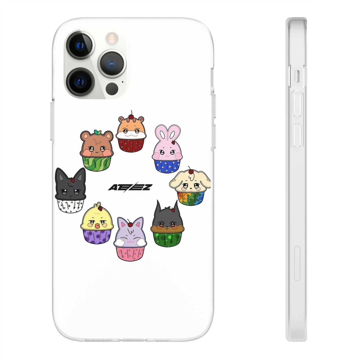 Ateez - Atiny Cupcakes Cell Phone Case - iPhone, Samsung and Custom Covers - K - Pop Phone Covers, Gifts for Carats, SVT Stylish Cell Phone Accessories - Beyond The Shoppe