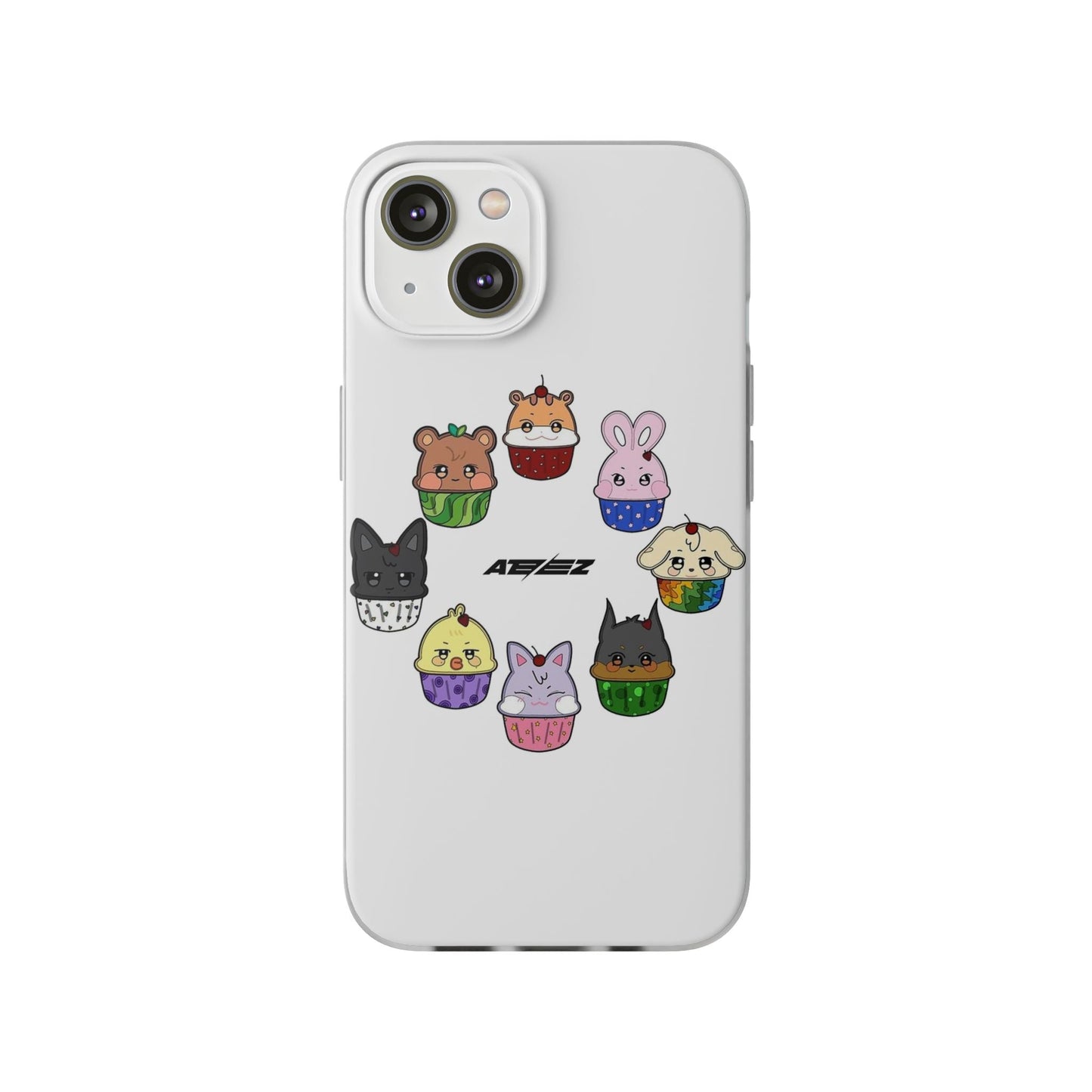 Ateez - Atiny Cupcakes Cell Phone Case - iPhone, Samsung and Custom Covers - K - Pop Phone Covers, Gifts for Carats, SVT Stylish Cell Phone Accessories - Beyond The Shoppe
