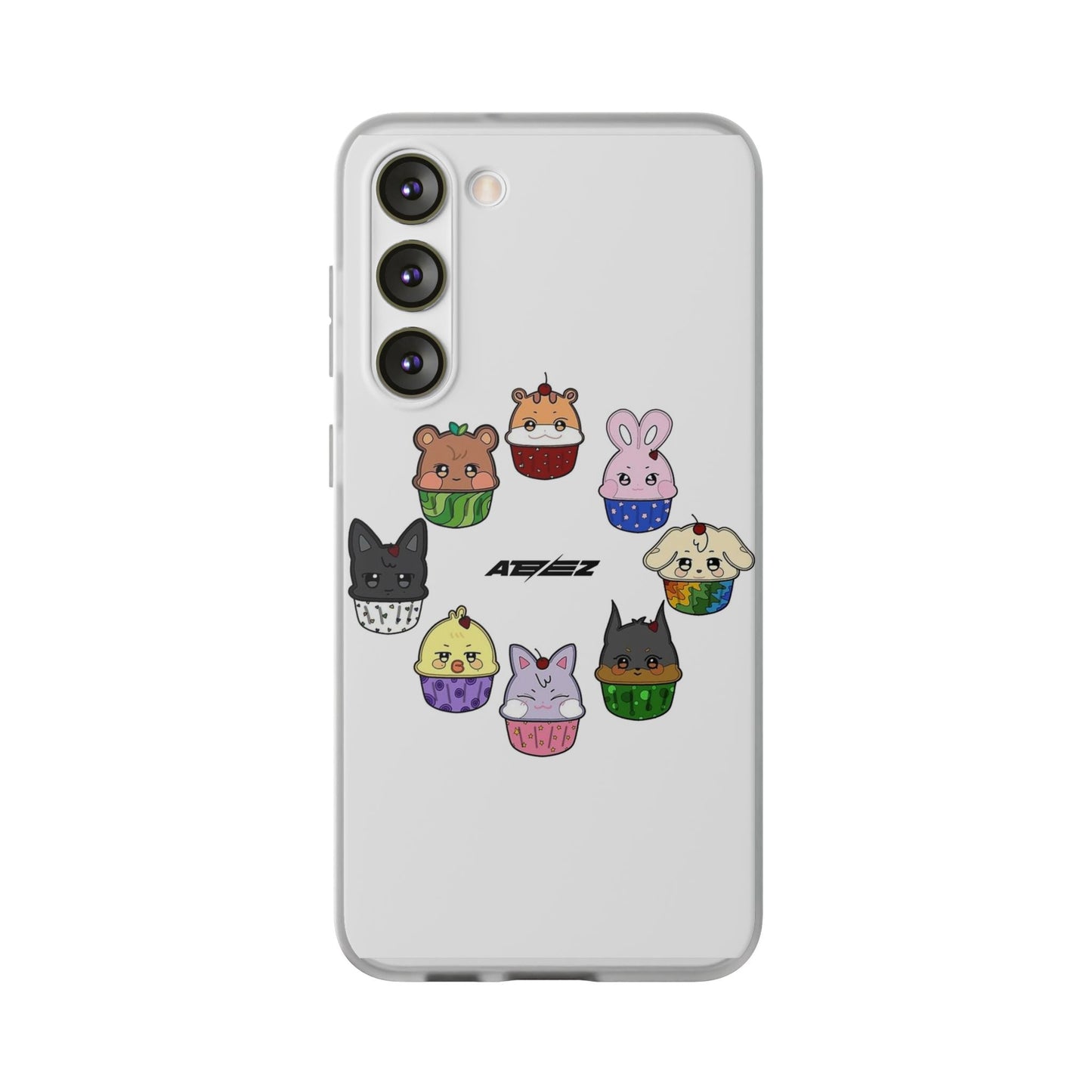 Ateez - Atiny Cupcakes Cell Phone Case - iPhone, Samsung and Custom Covers - K - Pop Phone Covers, Gifts for Carats, SVT Stylish Cell Phone Accessories - Beyond The Shoppe