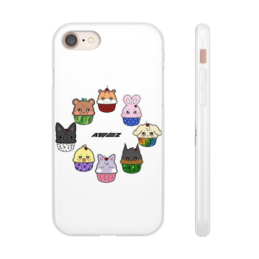 Ateez - Atiny Cupcakes Cell Phone Case - iPhone, Samsung and Custom Covers - K - Pop Phone Covers, Gifts for Carats, SVT Stylish Cell Phone Accessories - Beyond The Shoppe