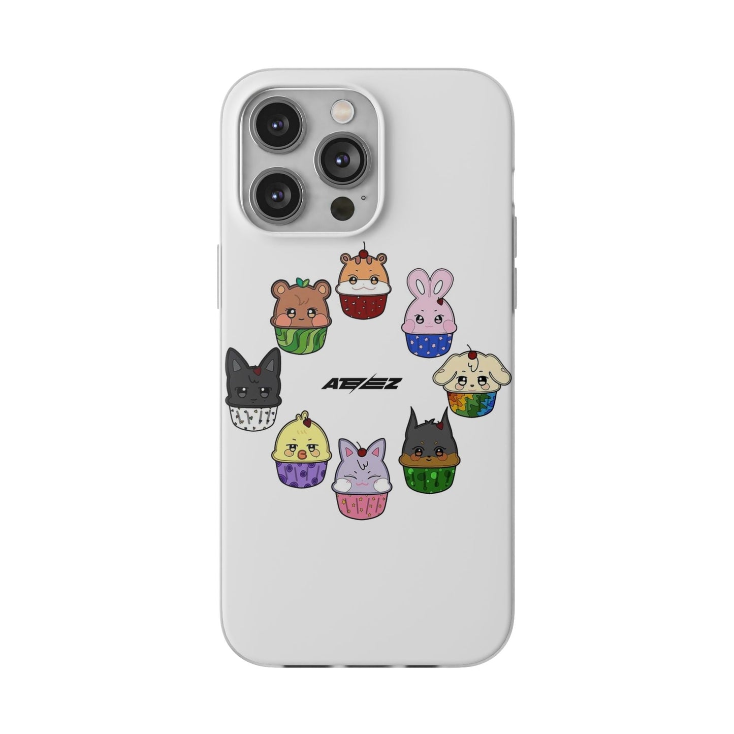 Ateez - Atiny Cupcakes Cell Phone Case - iPhone, Samsung and Custom Covers - K - Pop Phone Covers, Gifts for Carats, SVT Stylish Cell Phone Accessories - Beyond The Shoppe