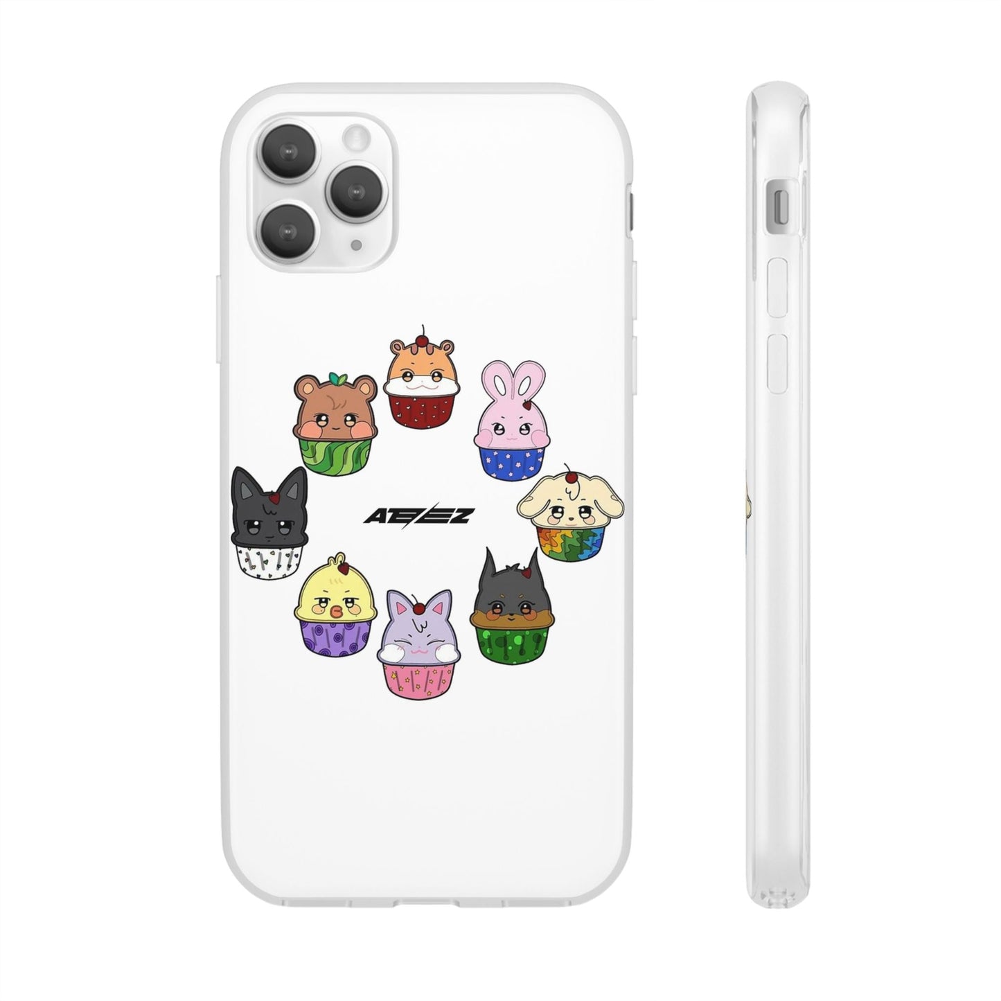 Ateez - Atiny Cupcakes Cell Phone Case - iPhone, Samsung and Custom Covers - K - Pop Phone Covers, Gifts for Carats, SVT Stylish Cell Phone Accessories - Beyond The Shoppe