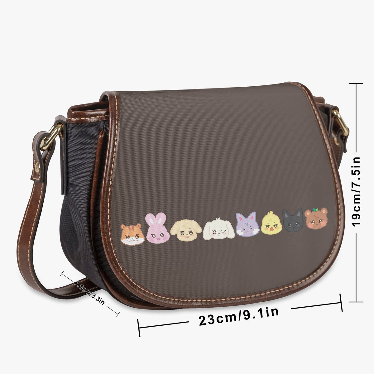 Ateez Atiny Flap Saddle Bag – Perfect Everyday Crossbody Purse - Aniteez Chic & Cute Bag - Beyond The Shoppe