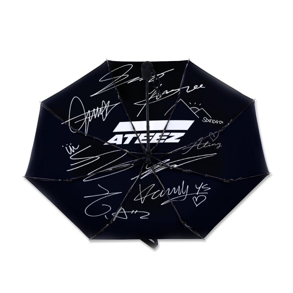 Ateez Automatic opening umbrella featuring their Logo and Signatures - Kpop for rainy weather andprotection from weatherXT - Beyond The Shoppe