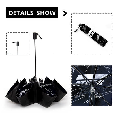 Ateez Automatic opening umbrella featuring their Logo and Signatures - Kpop for rainy weather andprotection from weatherXT - Beyond The Shoppe