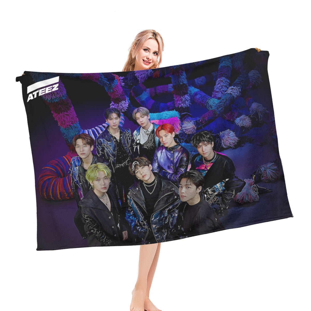 Ateez Flannel Breathable Blanket 4 Sizes! Blanket Throw - Beyond The Shoppe