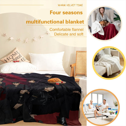 ATEEZ Golden Flannel Breathable Blanket 4 Sizes! Blanket Throw - Beyond The Shoppe