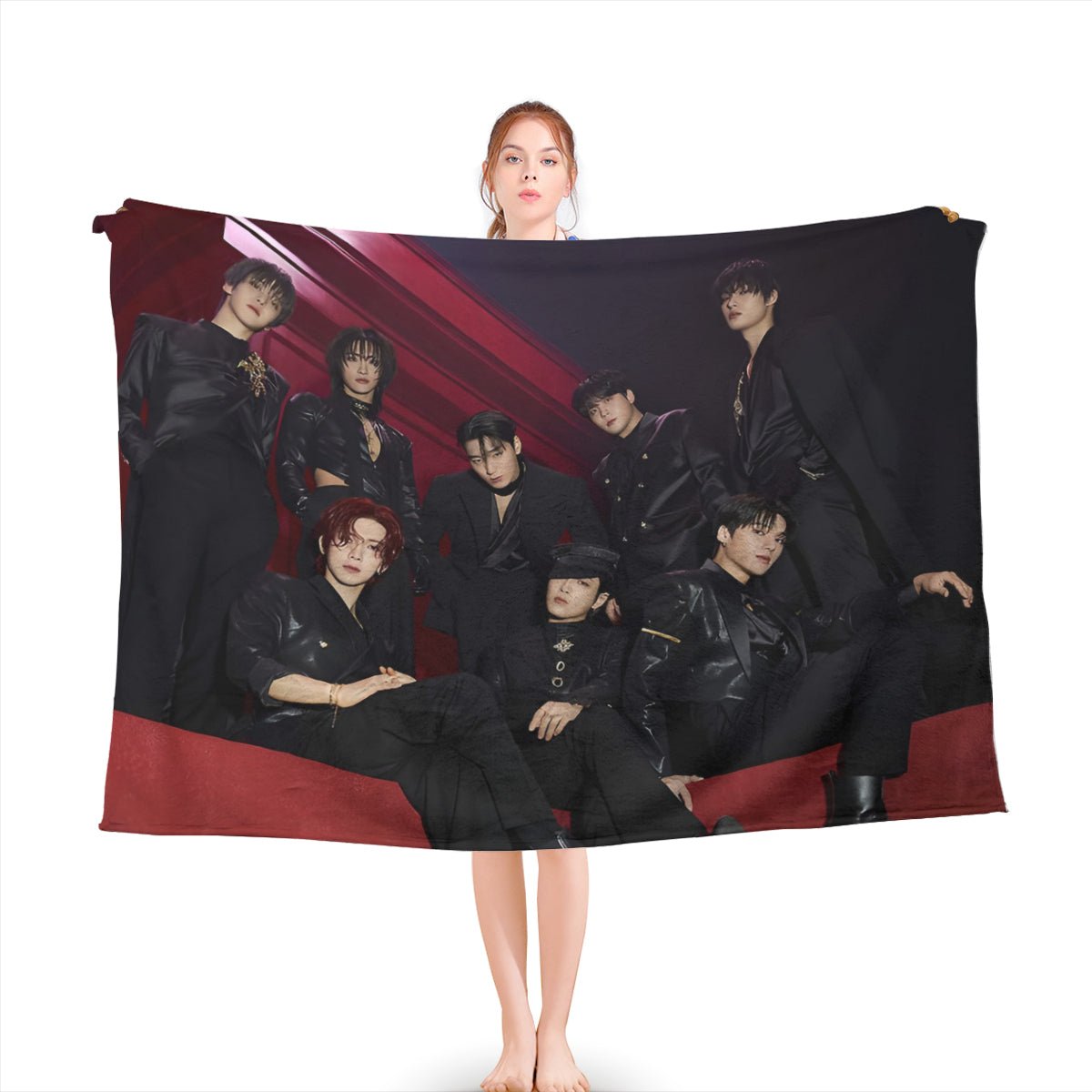 ATEEZ Golden Flannel Breathable Blanket 4 Sizes! Blanket Throw - Beyond The Shoppe
