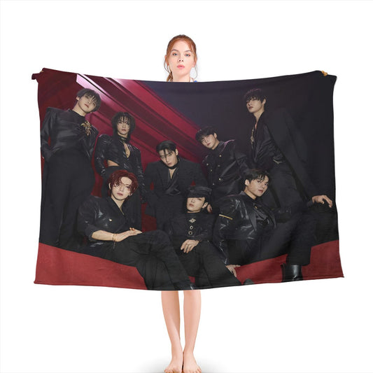 ATEEZ Golden Flannel Breathable Blanket 4 Sizes! Blanket Throw - Beyond The Shoppe