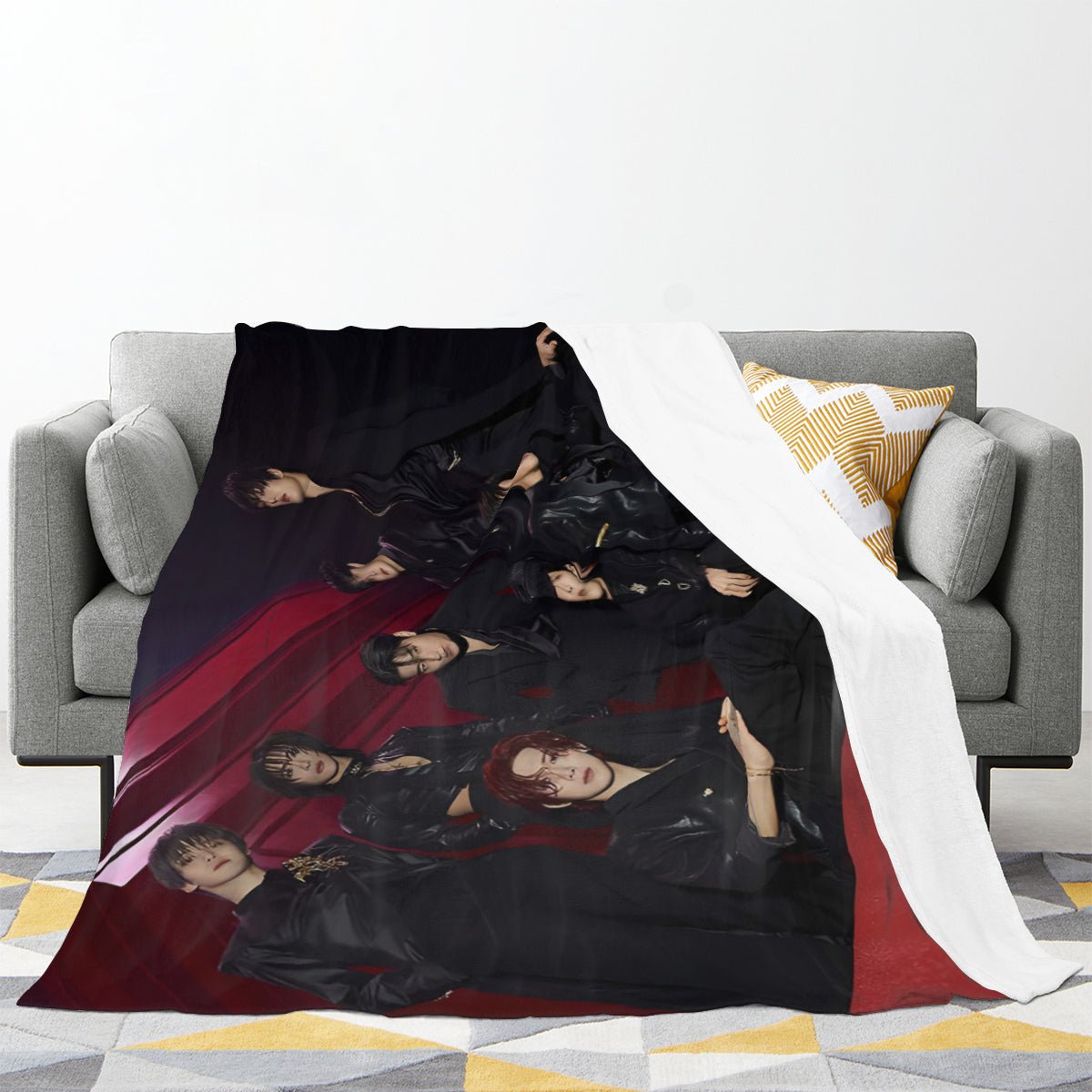 ATEEZ Golden Flannel Breathable Blanket 4 Sizes! Blanket Throw - Beyond The Shoppe