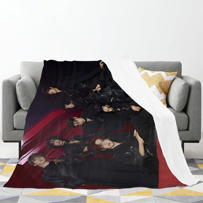 ATEEZ Golden Flannel Breathable Blanket 4 Sizes! Blanket Throw - Beyond The Shoppe
