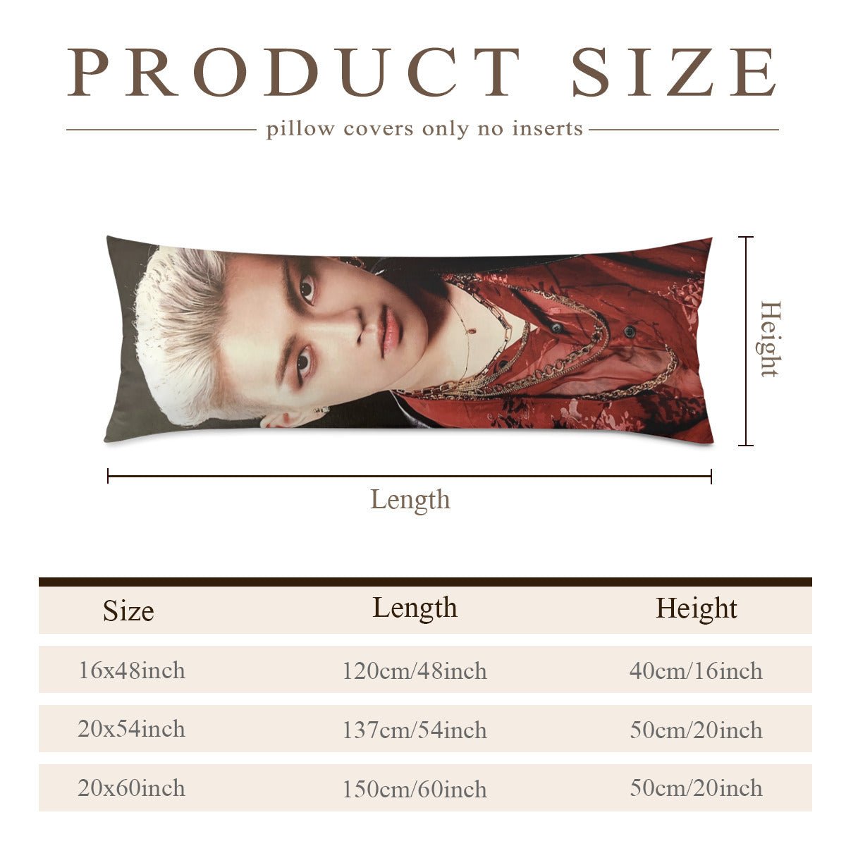 Ateez Honjoong Body Pillow case - 3 sizes - Kim Hongjoong double sided full size pillowcase - Aniteez - Beyond The Shoppe