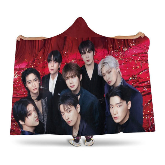 Ateez Hooded Blanket – K-Pop Cozy Wearable Fleece Blanket - Beyond The Shoppe