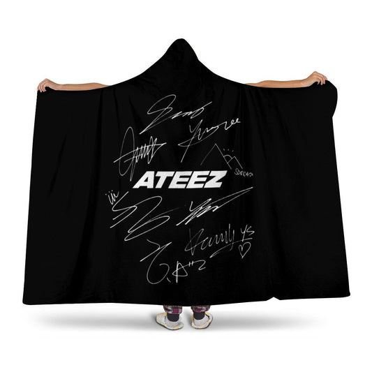 Ateez Hooded Blanket – K-Pop Cozy Wearable Fleece Blanket - Beyond The Shoppe