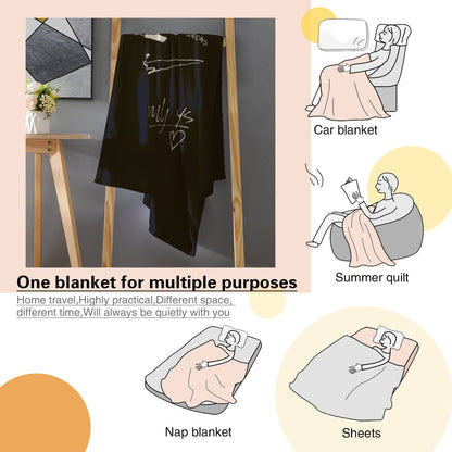 Ateez Logo and Signatures Flannel Breathable Blanket 4 Sizes! Blanket Throw - Beyond The Shoppe