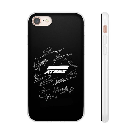 Ateez Logo & Signatures Cell Phone Case - iPhone, Samsung and Custom Covers - K - Pop Phone Covers, Gifts for Carats, SVT Stylish Cell Phone Accessories - Beyond The Shoppe