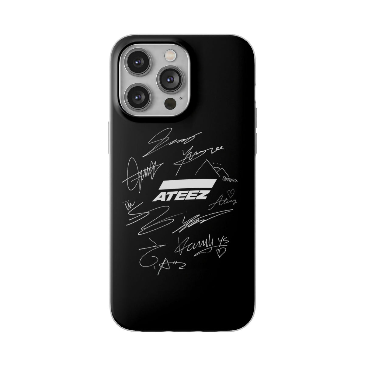 Ateez Logo & Signatures Cell Phone Case - iPhone, Samsung and Custom Covers - K - Pop Phone Covers, Gifts for Carats, SVT Stylish Cell Phone Accessories - Beyond The Shoppe