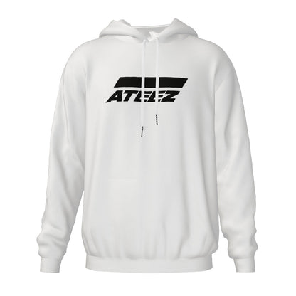 Ateez Logo & Signatures White Light weight Hoodie Sweatshirt with pockets – Fanmade K - pop Apparel - Beyond The Shoppe