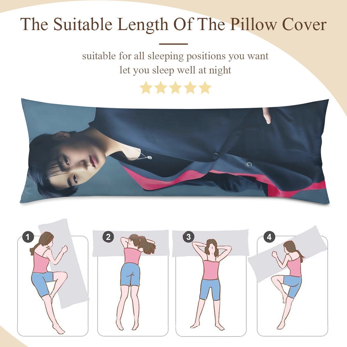 Ateez San Full body pillow case - double sided in 3 sizes Ateez full size pillow case - Aniteez pillowcase - Beyond The Shoppe