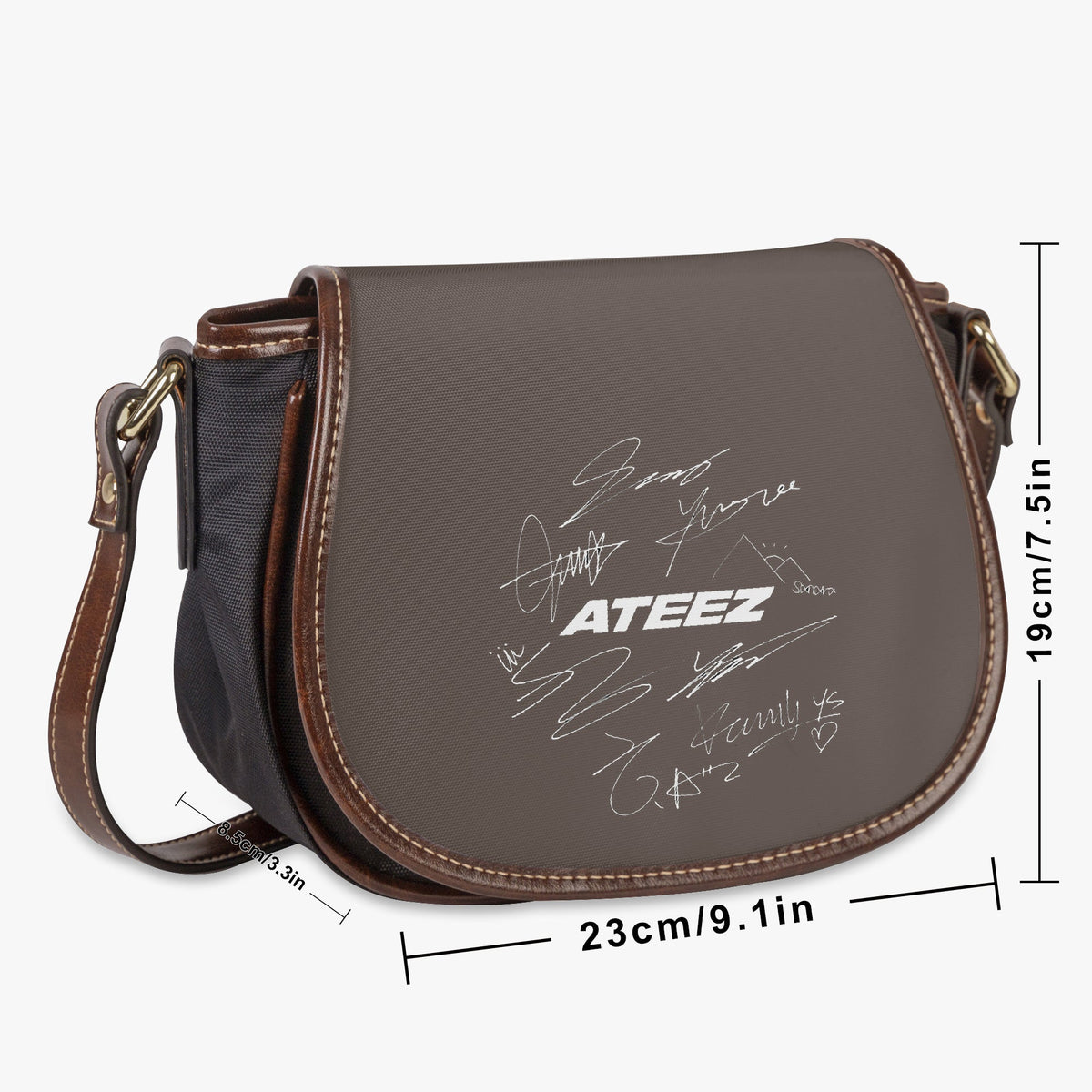 Ateez Signatures Flap Saddle Bag – Perfect Everyday Crossbody Purse - Chic & Cute Bag - Beyond The Shoppe