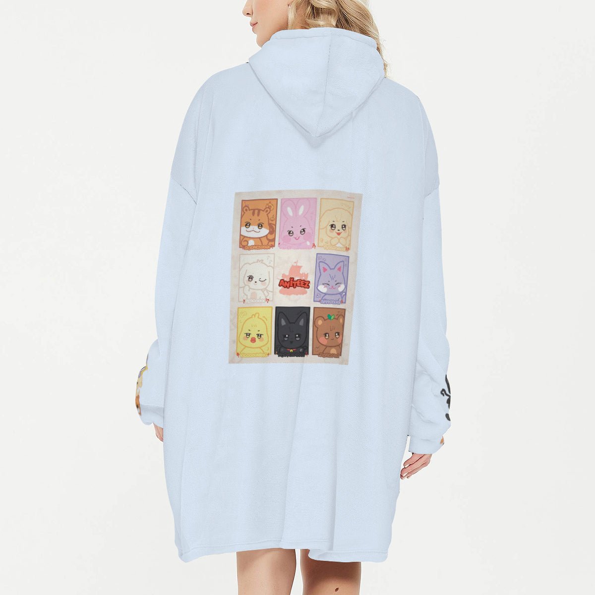 Atinteez Snug Hoodie Oversized BbyongMING - MINGI - Wearable Sleep Blanket Hoodie - Ateez Blanket - Atiny Fleece Hoodie - Beyond The Shoppe
