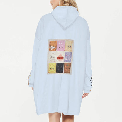 Atinteez Snug Hoodie Oversized DDEONGbyeoli - SEONGHWA - Wearable Sleep Blanket Hoodie - Ateez Blanket - Atiny Fleece Hoodie - Beyond The Shoppe