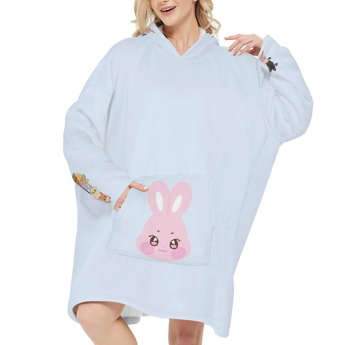 Atinteez Snug Hoodie Oversized DDEONGbyeoli - SEONGHWA - Wearable Sleep Blanket Hoodie - Ateez Blanket - Atiny Fleece Hoodie - Beyond The Shoppe