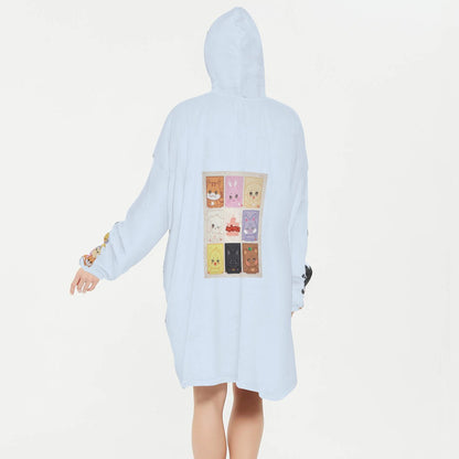 Atinteez Snug Hoodie Oversized DDEONGbyeoli - SEONGHWA - Wearable Sleep Blanket Hoodie - Ateez Blanket - Atiny Fleece Hoodie - Beyond The Shoppe