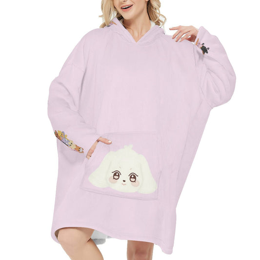Atinteez Snug Hoodie Oversized HETmongi - YEOSANG - Wearable Sleep Blanket Hoodie - Ateez Blanket - Atiny Fleece Hoodie - Beyond The Shoppe