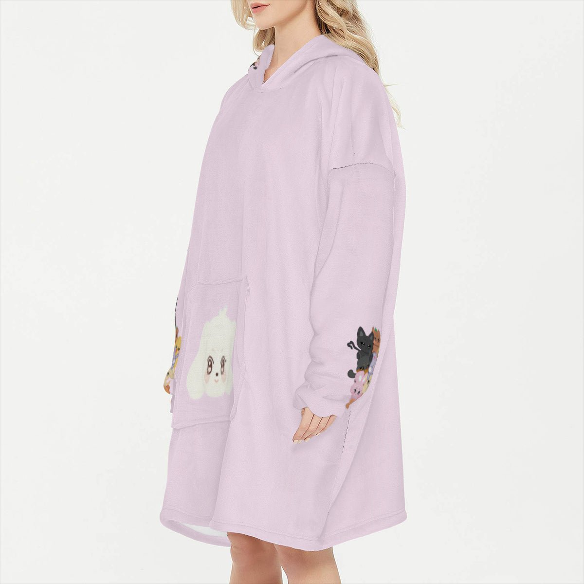 Atinteez Snug Hoodie Oversized HETmongi - YEOSANG - Wearable Sleep Blanket Hoodie - Ateez Blanket - Atiny Fleece Hoodie - Beyond The Shoppe