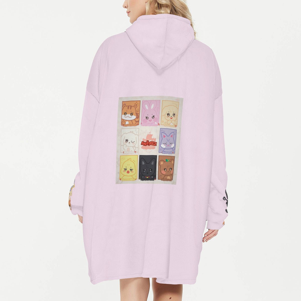 Atinteez Snug Hoodie Oversized HETmongi - YEOSANG - Wearable Sleep Blanket Hoodie - Ateez Blanket - Atiny Fleece Hoodie - Beyond The Shoppe
