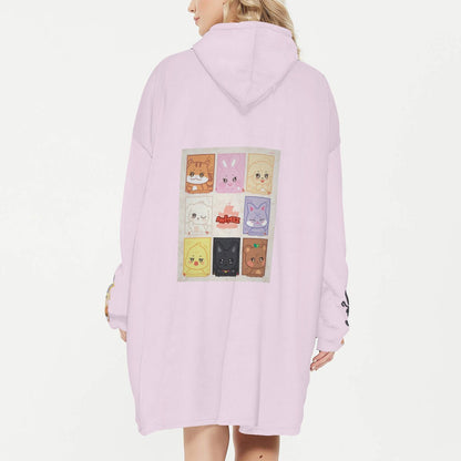 Atinteez Snug Hoodie Oversized HETmongi - YEOSANG - Wearable Sleep Blanket Hoodie - Ateez Blanket - Atiny Fleece Hoodie - Beyond The Shoppe