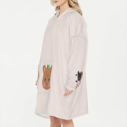Atinteez Snug Hoodie Oversized JJONGbear - JONGHO - Wearable Sleep Blanket Hoodie - Ateez Blanket - Atiny Fleece Hoodie - Beyond The Shoppe