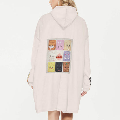 Atinteez Snug Hoodie Oversized JJONGbear - JONGHO - Wearable Sleep Blanket Hoodie - Ateez Blanket - Atiny Fleece Hoodie - Beyond The Shoppe