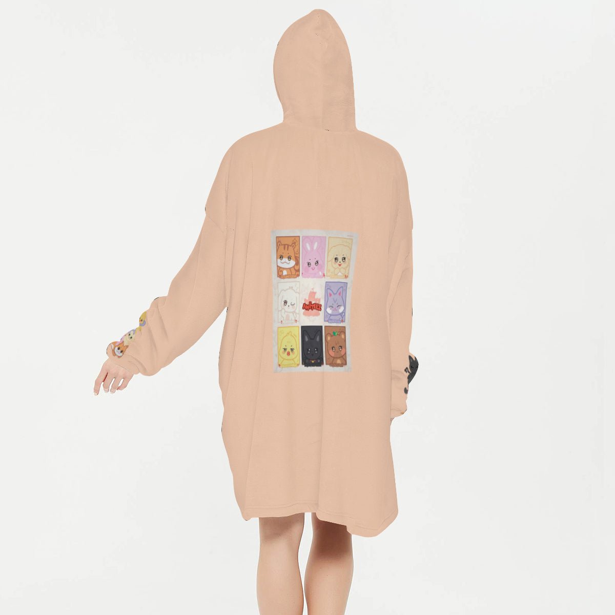Atinteez Snug Hoodie Oversized JJOONGrami - HONGJOONG - Wearable Sleep Blanket Hoodie - Ateez Blanket - Atiny Fleece Hoodie - Beyond The Shoppe
