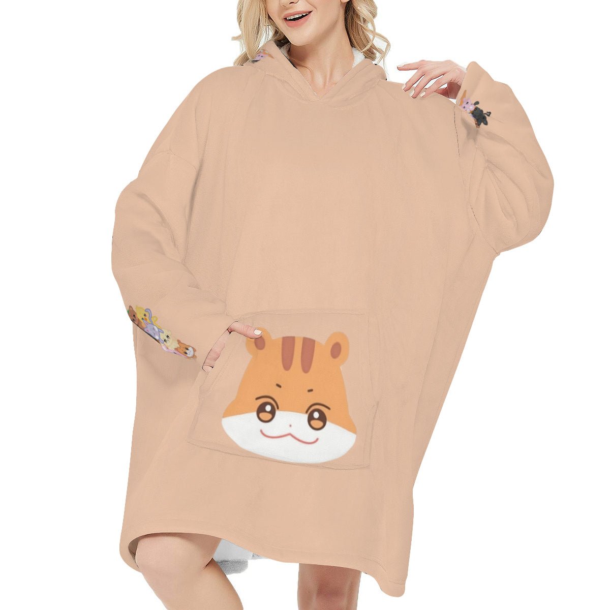 Atinteez Snug Hoodie Oversized JJOONGrami - HONGJOONG - Wearable Sleep Blanket Hoodie - Ateez Blanket - Atiny Fleece Hoodie - Beyond The Shoppe