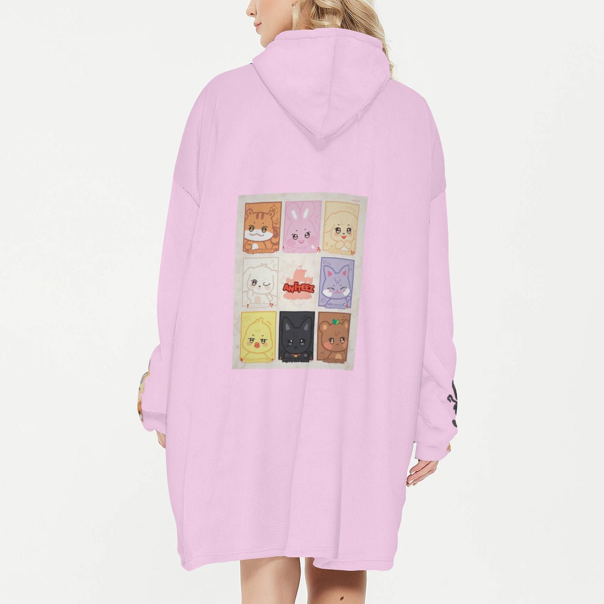 Atinteez Snug Hoodie Oversized SANdeoki - SAN - Wearable Sleep Blanket Hoodie - Ateez Blanket - Atiny Fleece Hoodie - Beyond The Shoppe