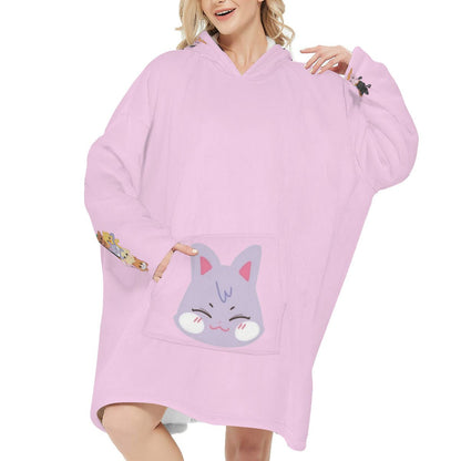 Atinteez Snug Hoodie Oversized SANdeoki - SAN - Wearable Sleep Blanket Hoodie - Ateez Blanket - Atiny Fleece Hoodie - Beyond The Shoppe