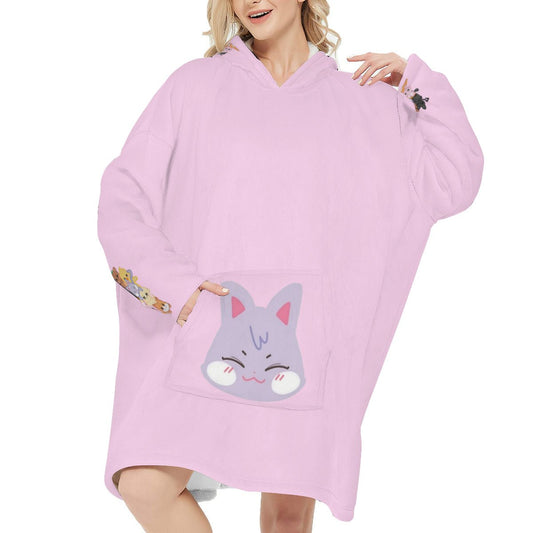 Atinteez Snug Hoodie Oversized SANdeoki - SAN - Wearable Sleep Blanket Hoodie - Ateez Blanket - Atiny Fleece Hoodie - Beyond The Shoppe