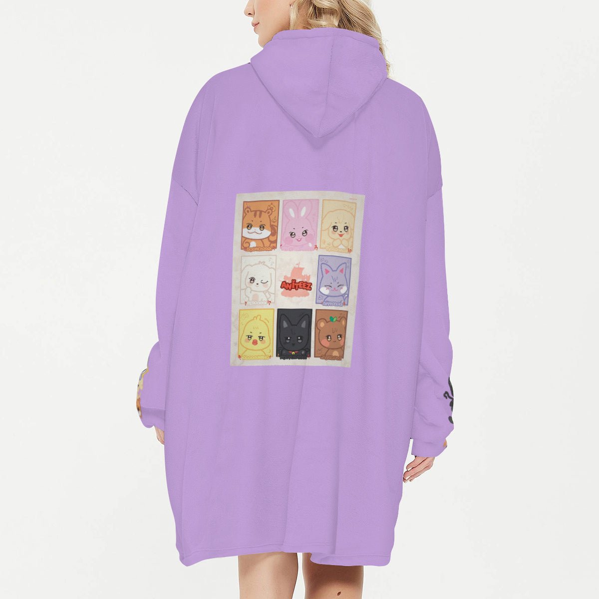 Atinteez Snug Hoodie Oversized TYUdeongi - YUNHO - Wearable Sleep Blanket Hoodie - Ateez Blanket - Atiny Fleece Hoodie - Beyond The Shoppe